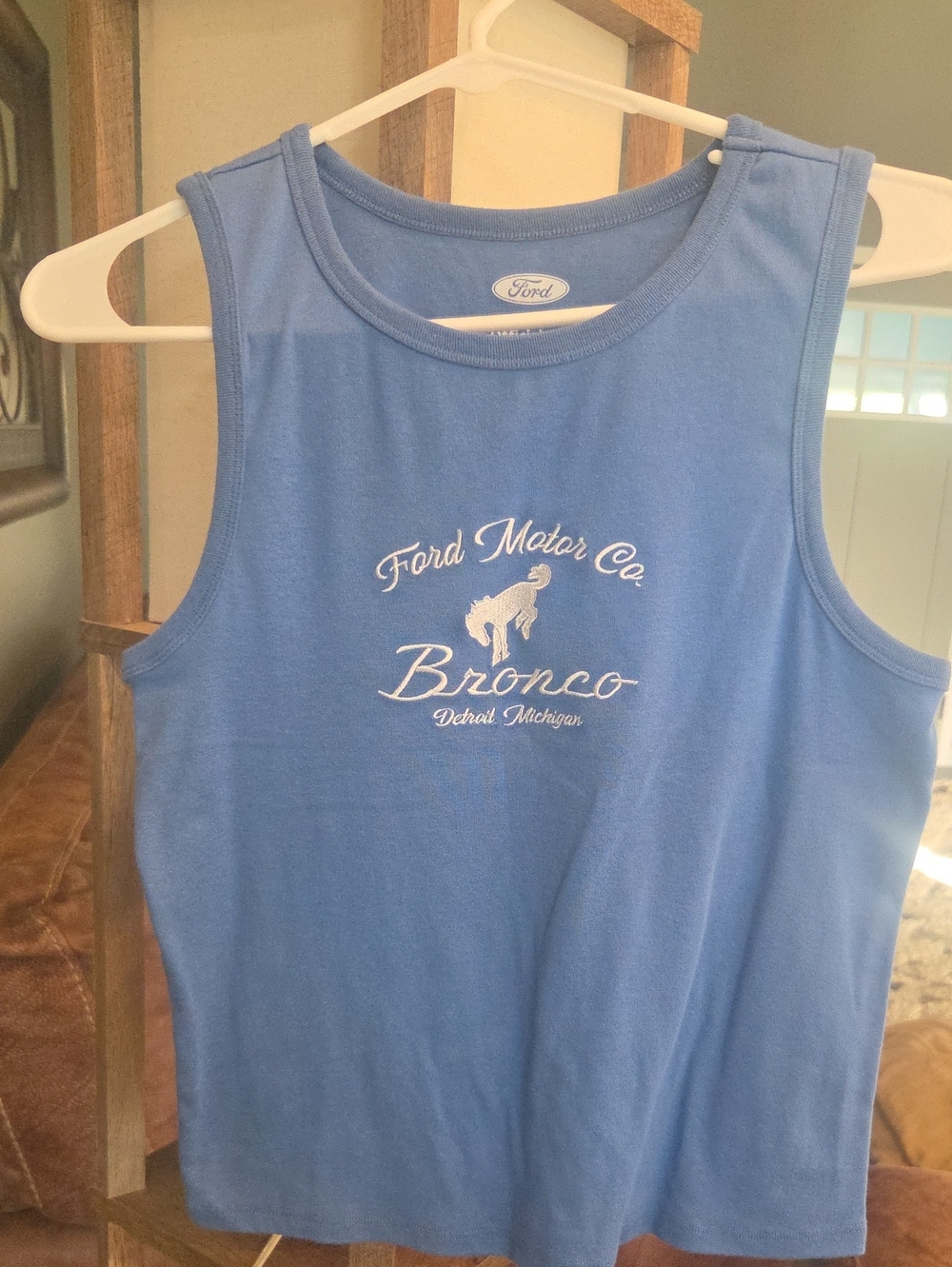 Ford Womens Sky Blue Bronco Tank Top